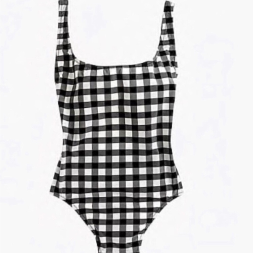 J. Crew Gingham One Piece Swimsuit